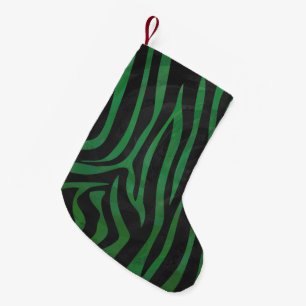 Petite Chaussette De Noël Zebra Black et Green Print