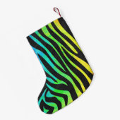 Petite Chaussette De Noël Zebra Black et Rainbow Print (Dos (Accrochage))
