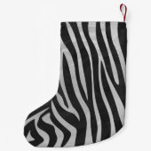 Petite Chaussette De Noël Zebra noir et gris clair (Dos)