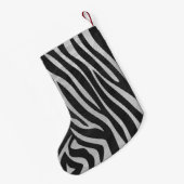 Petite Chaussette De Noël Zebra noir et gris clair (Dos (Accrochage))