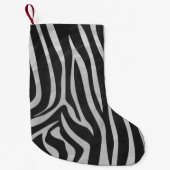Petite Chaussette De Noël Zebra noir et gris clair (Devant)