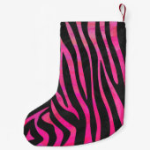 Petite Chaussette De Noël Zebra noir et rose chaud (Dos)