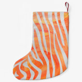 Petite Chaussette De Noël Zebra Orange and White Print (Dos)