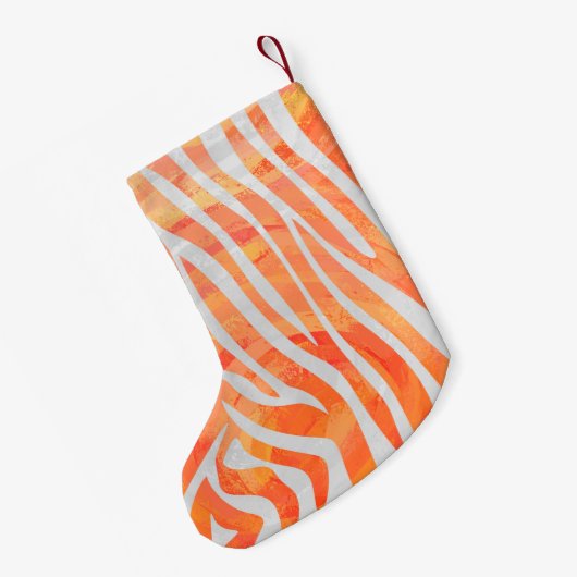Petite Chaussette De Noël Zebra Orange and White Print (Dos (Accrochage))