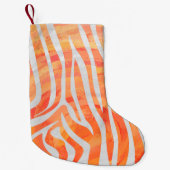 Petite Chaussette De Noël Zebra Orange and White Print (Devant)