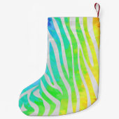 Petite Chaussette De Noël Zebra Rainbow et White Print (Dos)