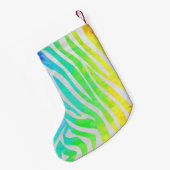 Petite Chaussette De Noël Zebra Rainbow et White Print (Dos (Accrochage))