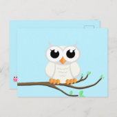 Petite Chouette Blanche - Carte postale vierge (Devant / Derrière)