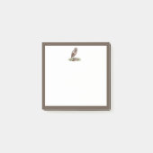 Petite chouette rustique en bois Notes post-it (Devant)
