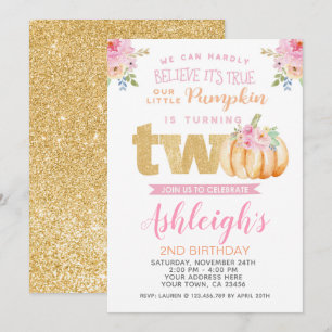 Petite Citrouille 2e Invitation anniversaire