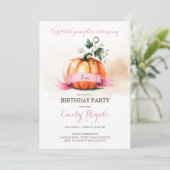 Petite Citrouille 5e anniversaire Invitation fille (Debout devant)