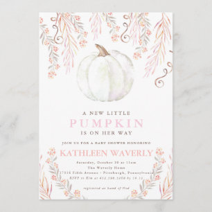 Petite Citrouille Baby shower d'automne Invitation