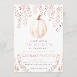 Petite Citrouille Baby shower d'automne Invitation