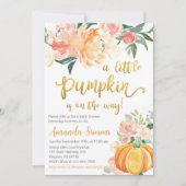 Petite Citrouille Baby shower d'automne Invitation (Devant)
