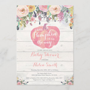 Petite Citrouille Baby shower de fille carte d'inv