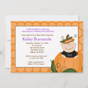 Petite Citrouille Baby shower fille 5x7 Invitation