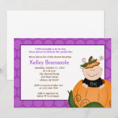 Petite Citrouille Baby shower fille 5x7 Invitation (Devant / Derrière)