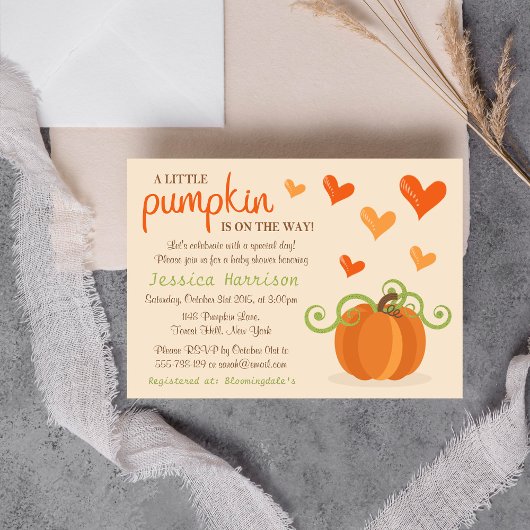 Petite Citrouille Baby Shower Invitations