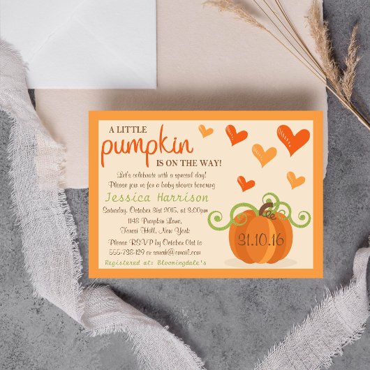 Petite Citrouille Baby Shower Invitations