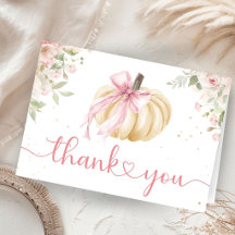Petite citrouille Baby Shower pliée Merci