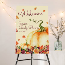 Petite citrouille chute laisse baby shower mousse
