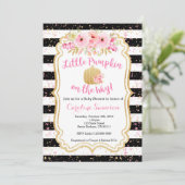 Petite Citrouille en route, Baby shower Invitation (Debout devant)