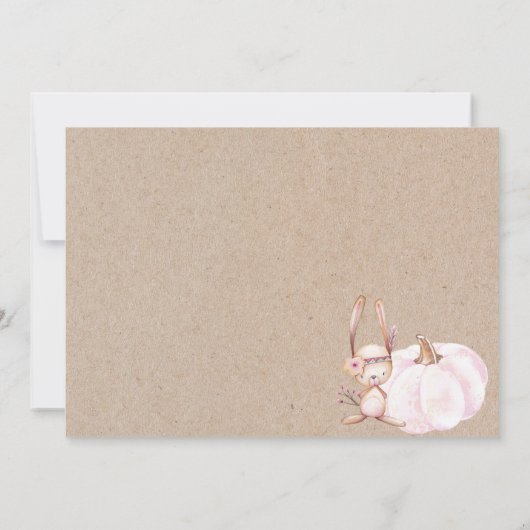 Petite Citrouille Invitation Baby shower d'automne (Dos)