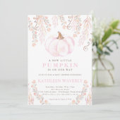 Petite Citrouille Invitation Baby shower d'automne (Debout devant)