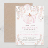 Petite Citrouille Invitation Baby shower d'automne (Devant / Derrière)