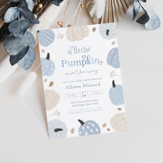 Petite Citrouille Invitation Baby shower d'automne