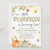 Petite Citrouille Invitation de fête du 2e anniver (Devant)
