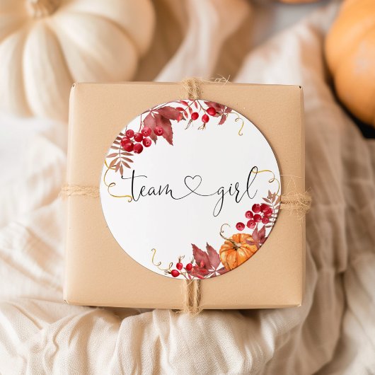 Petite citrouille orange équipe fille autocollants