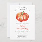 Petite citrouille première invitation fête d'anniv (Devant)