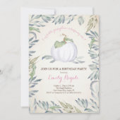 Petite Citrouille rose Invitation de fête d'annive (Devant)