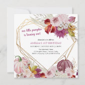 Petite Citrouille Rustique Floral Invitation d'ann (Devant)