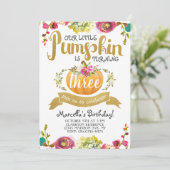 Petite Citrouille Troisième Invitation Anniversair (Debout devant)