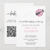 Petite coccinelle baby shower invitation QR (Devant / Derrière)