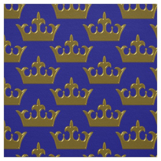 Petite couronne d'or, tissu bleu (Échantillon)