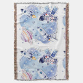 Petite couverture confortable d'astronaute bleue p (devant Vertical)