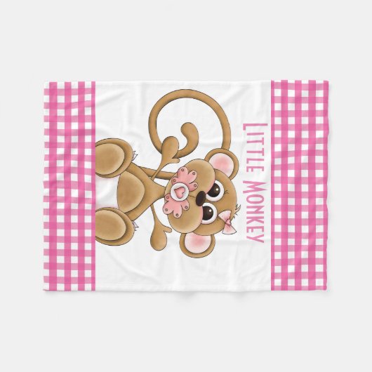 Petite couverture d'ouatine de bébé de singe (Devant (Horizontal))