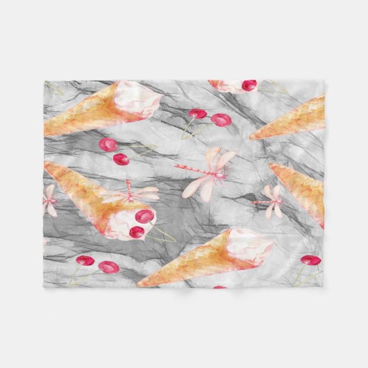 Petite couverture en polaire avec cônes en crème g (Devant (Horizontal))