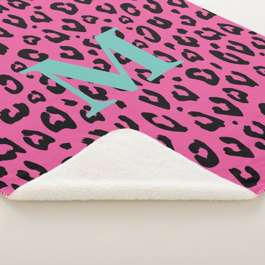 Petite couverture en sherpa imprimé léopard rose (3/4)