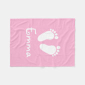 Petite couverture en toison rose personnalisée pou (Devant (Horizontal))