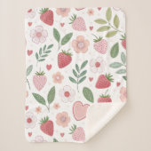 Petite couverture sherpa à motif de fraise (Devant)