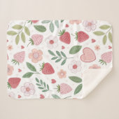 Petite couverture sherpa à motif de fraise (Devant (Horizontal))