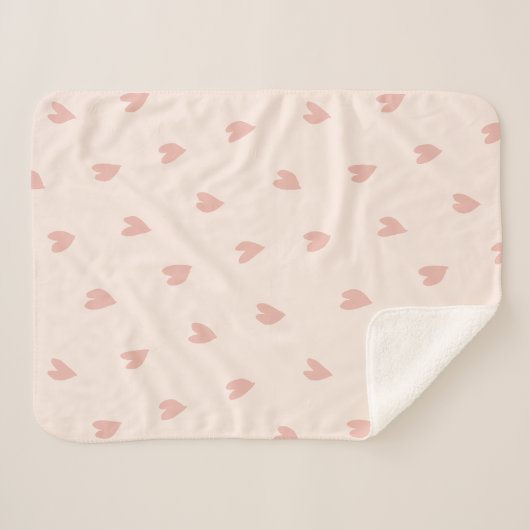 Petite couverture Sherpa rose pâle (Devant (Horizontal))