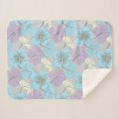 “Petite couverture Sherpa – Trèfle bleu et violet” (Devant (Horizontal))