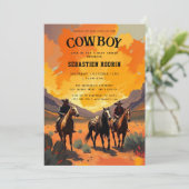 Petite Cowboy Baby shower moderne Invitation (Debout devant)