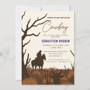 Petite Cowboy Baby shower moderne Invitation