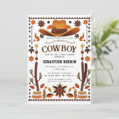 Petite Cowboy Baby shower moderne Invitation (Debout devant)